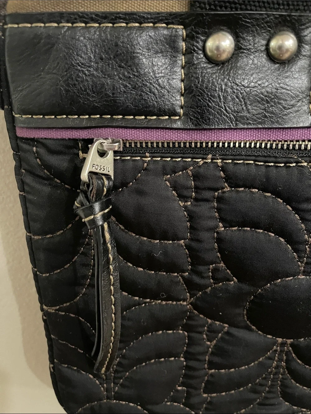 FOSSIL Key-Per Quilted Laptop Tote
